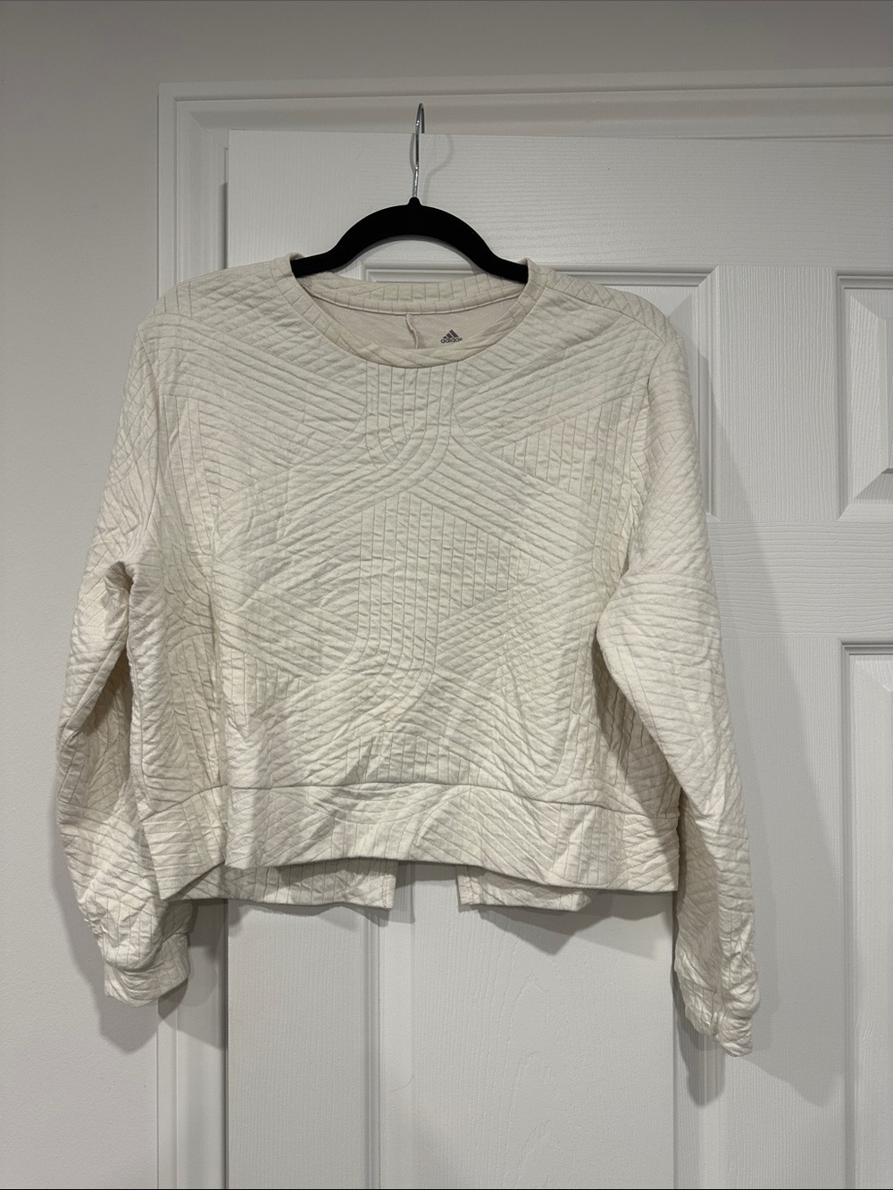 adidas Cream Quilted Crew Sweatshirt